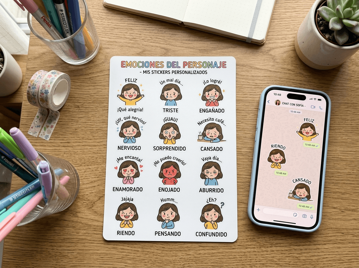 Stickers en uso