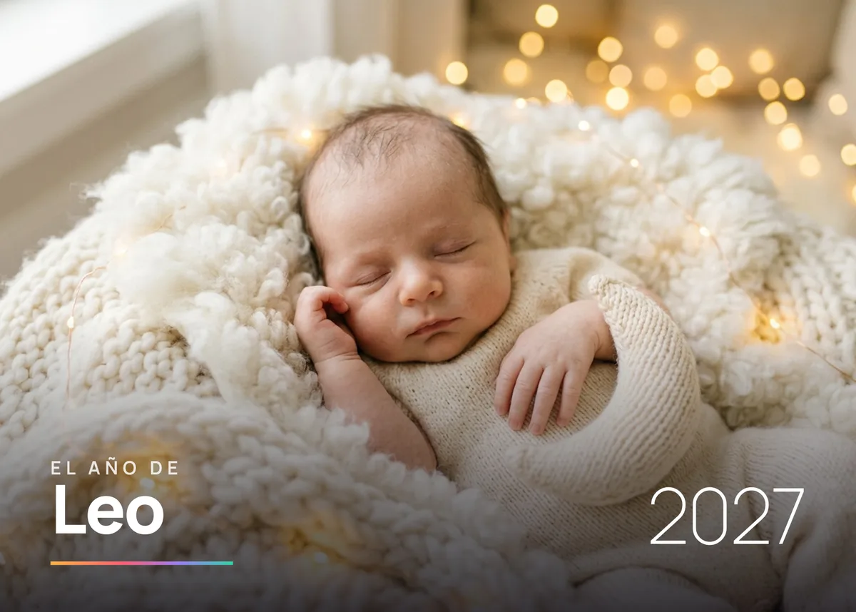 Ejemplo de obra de la sección Calendario 2027 · Su primer año, estilo Su primer año
